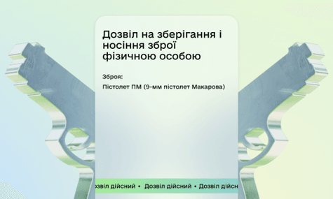У «Дії» з’явився цифровий дозвіл на зброю. Для кого він доступний?